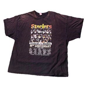 Pittsburgh Steelers 88th Anniversary 1933-2021 Mens Black Vintage Shirt